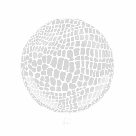 Mediyom Crocodile Print Clear Balloons (White)