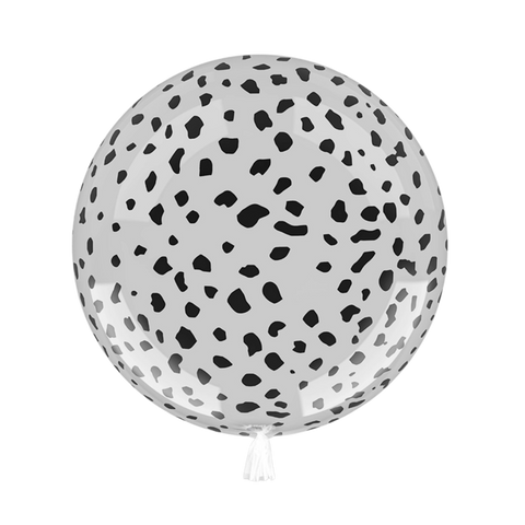 Mediyom Cheetah/Dalmation Print Clear Balloons (Black)